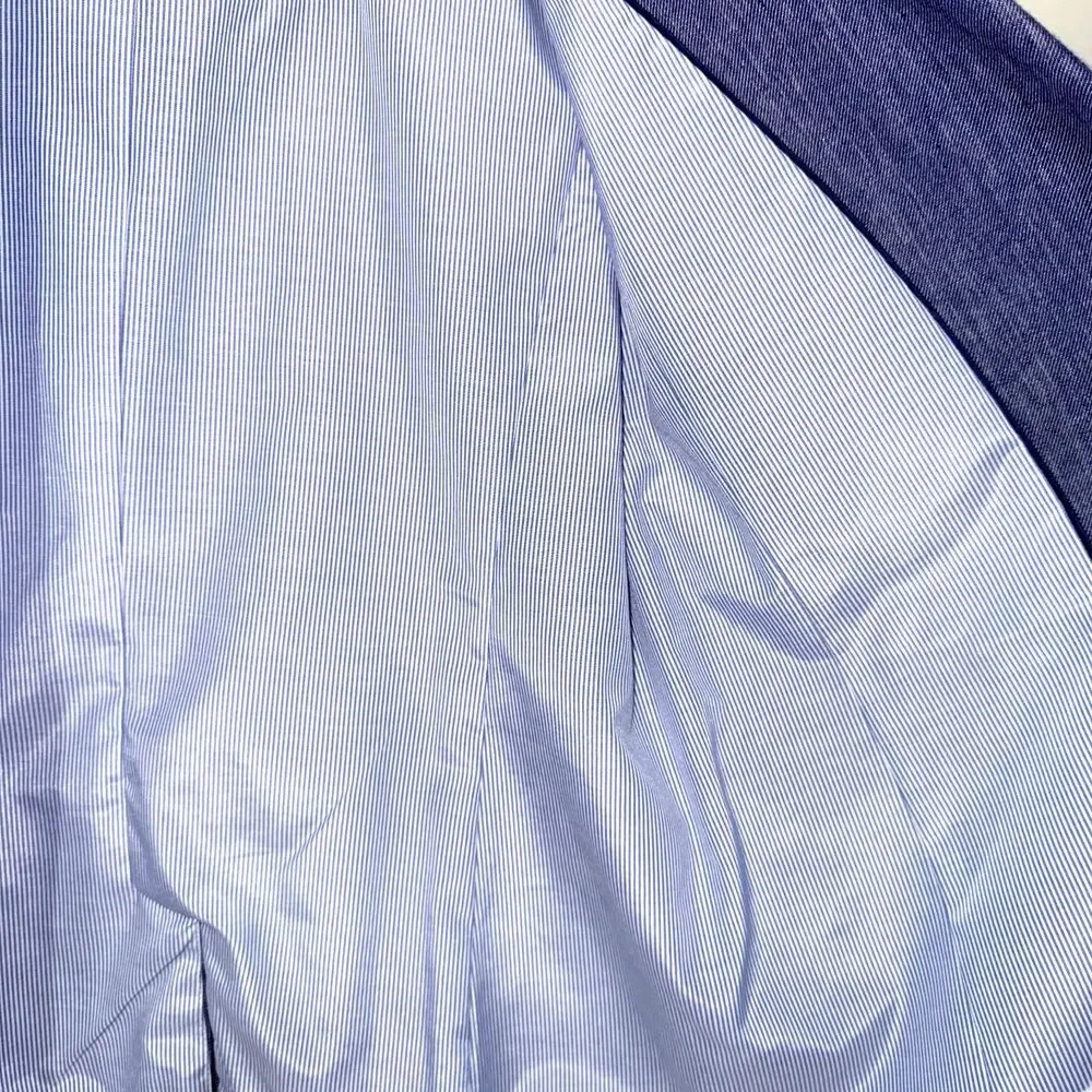 Talbots Denim Double Breasted Blazer - Blue 12P - Picture 6 of 8